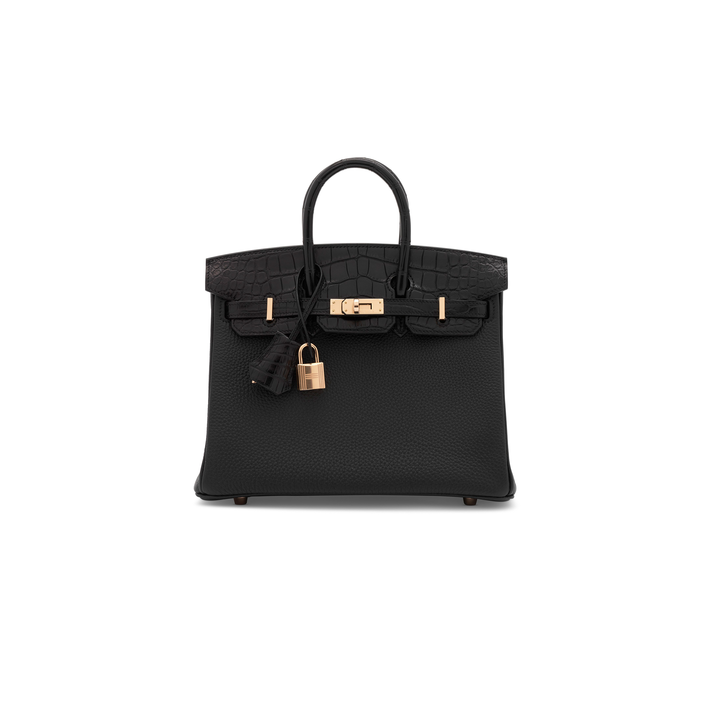 H**mes master birkin 30 matte crocodile and togo leather black bag gold buckle h076235ck29 (30*22*16cm)